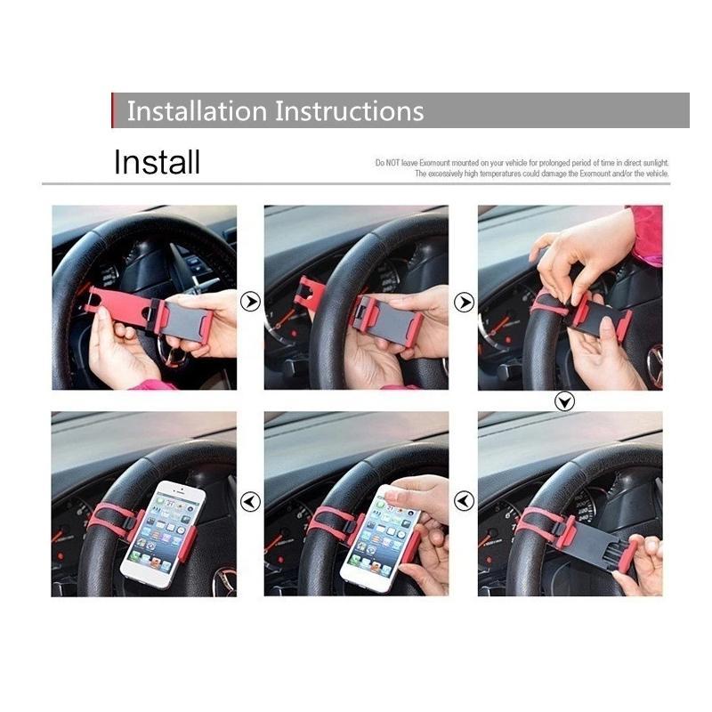 0268 Universal Car Steering Wheel Phone Holder