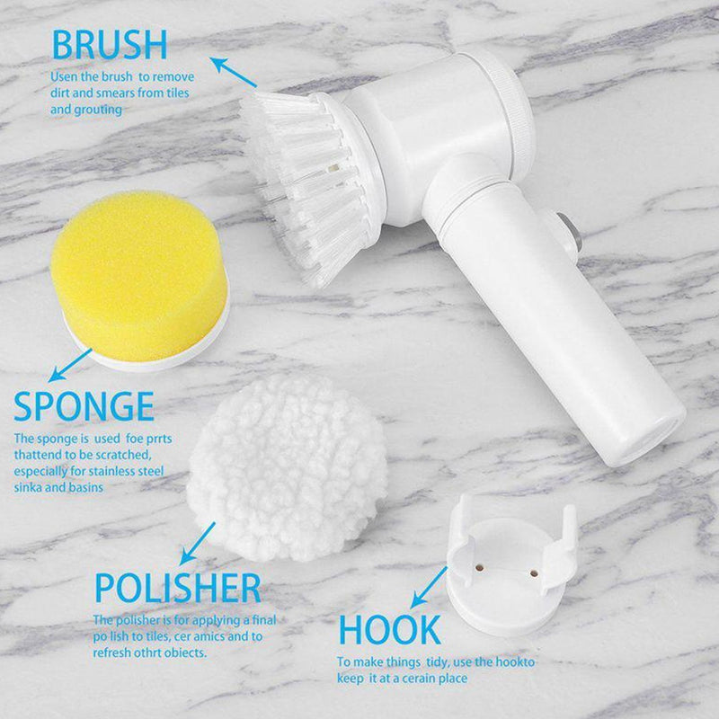 6329 5in1 Home Kitchen Electric Cleaning Brush, Electric Spin Scrubber 