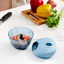 2072 3 BLADE MANUAL BLUE FOOD CHOPPER, COMPACT & POWERFUL HAND HELD VEGETABLE CHOPPER. 