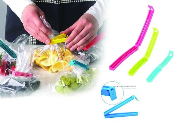 107 Multipurpose Food Snack Plastic Bag Clip Sealer (Multicolor) -12pc