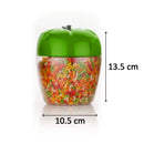 3737 Round Plastic Jar/Container with Apple Shape for Kitchen Storage (500ML)