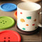 2148  Button Coasters Coffee Mat Pads Place Mat Holder Tea Cup Cushion