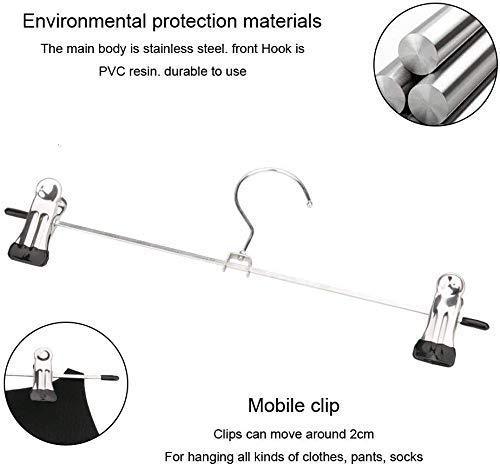 7202 Hangers with 2-Adjustable Anti-Rust Clips (Pack of 12) - 