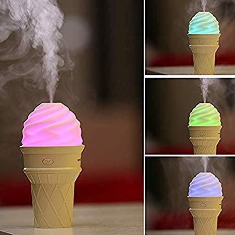 0396 Ice Cream Design LED Humidifier for Freshening Air & Fragrance (Multicoloured) - 