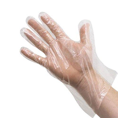 0670 Plastic Transparent Disposable Clear Gloves (White) (100Pc) - DeoDap