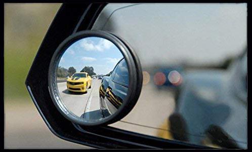 1512 Blind Spot Round Wide Angle Adjustable Convex Rear View Mirror - Pack of 2 - 