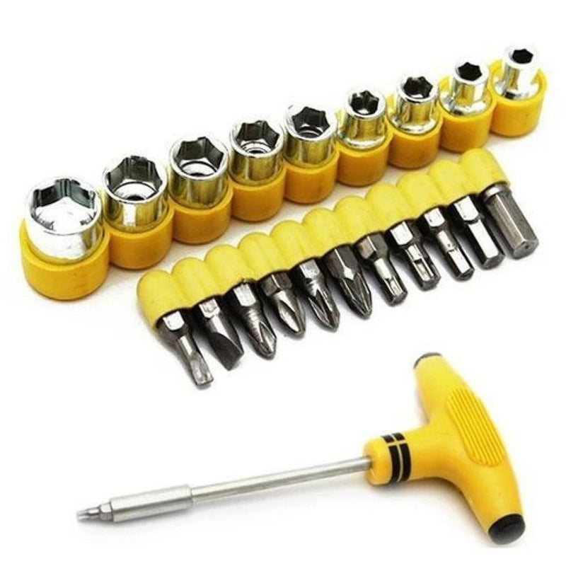 Professional 11 Pieces Hole Saw Cutter Set Cutting Tool with 24 Pieces T Spanner Socket Set