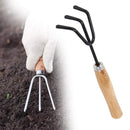 Opencho Gardening Tools - Falcon Gloves, Flower Cutter/Scissor & Garden Tool Wooden Handle (3pcs-Hand Cultivator, Small Trowel, Garden Fork)