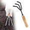 Gardening Tools - Reusable Rubber Gloves, Pruners Scissor(Flower Cutter) & Garden Tool Wooden Handle (3pcs-Hand Cultivator, Small Trowel, Garden Fork)