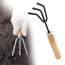 Gardening Tools - Flover Cutter & Garden Tool Wooden Handle (3pcs-Hand Cultivator, Small Trowel, Garden Fork)
