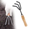 Gardening Tools - Flover Cutter & Garden Tool Wooden Handle (3pcs-Hand Cultivator, Small Trowel, Garden Fork)
