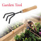 Gardening Tools - Reusable Rubber Gloves, Flower Cutter/Scissor & Garden Tool Wooden Handle (3pcs-Hand Cultivator, Small Trowel, Garden Fork)