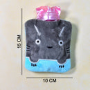 6528 Grey Cat Print small Hot Water Bag with Cover for Pain Relief, Neck, Shoulder Pain and Hand, Feet Warmer, Menstrual Cramps. 