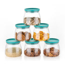 2286 Matka Shaped Jar with Air Tight & Leak Proof Lid (Multicolour) (Set of 6) (900Ml) - 