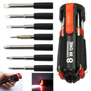 0427 08 in 1 Multi-Function Screwdriver Kit with LED Portable Torch