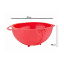 2145 Plastic Revolving Multi Functional Rice, Vegetable Fruit Wash Basket Bowl (Multi Colour)