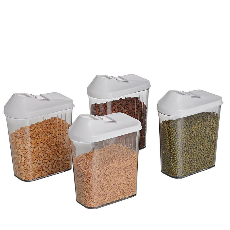 0096 Plastic Easy Flow Storage Jar with Lid (750ml, Set of 6) - Your Brand