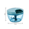 2072 3 BLADE MANUAL BLUE FOOD CHOPPER, COMPACT & POWERFUL HAND HELD VEGETABLE CHOPPER. 