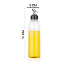 2288 1ltr Glass Oil Dispenser With Lid - Clear, Drip Free Spout, Controlled Use. 