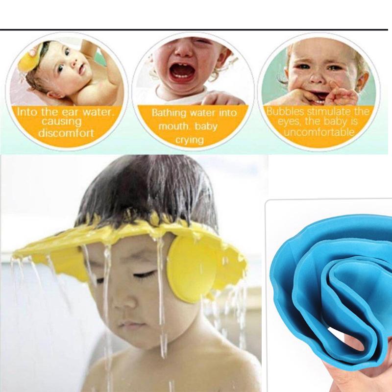 6640 Premium High Quality Baby Shower Cap Bathing Baby Wash Hair Eye Ear Protector Hat for New Born Infants babies Baby Bath Cap Shower Protection For Eyes And Ear. 