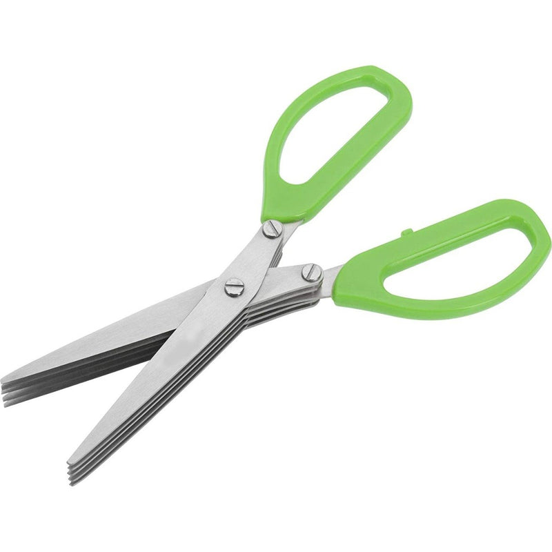 1563 Multifunction Vegetable Stainless Steel Herbs Scissor with 5 Blades - Opencho