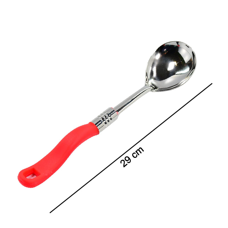 2939 STAINLESS STEEL BLASTING SPOON WITH PLASTIC HANDLE. 