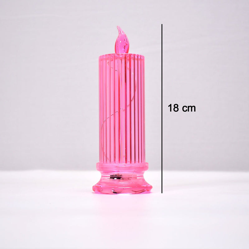 6244 Big Simple Candles for Home Decoration, Crystal Candle Lights (Multicolor) 