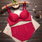 Red Seamless Underwired Lace Bra Panty Set