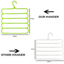 1541 Premium Wardrobe Storage Organizer 5 in 1 Multipurpose Plastic Hanger, Assorted (5) - DeoDap