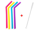 Food Grade Silicone Straws(4pc) & Straw Cleaning Brush(1pc)