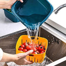 2355 Double Layer Food Drainer Washing Basket with Collapsible Strainers Colander - 