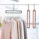 1553 Anti-Skid Plastic 9-Holes Magic Wardrobe Folding Hangers - DeoDap