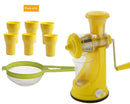 Kitchen combo -Manual Fruit Juicer with Plastic Big Tea Strainer Sieve &  6pcs Plastic Juice Drinking Glasses