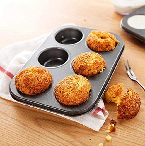 2210 Non-Stick Reusable Cupcake Baking Slot Tray for 6 Muffin Cup - Opencho