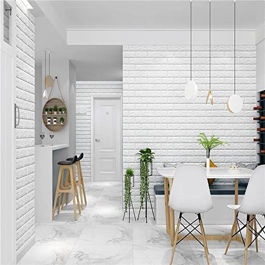 9291 Self Adhesive PE Foam Brick Design 3D Wall Paper Stickers Suitable For Home Hotel Living Room Bedroom & Café 