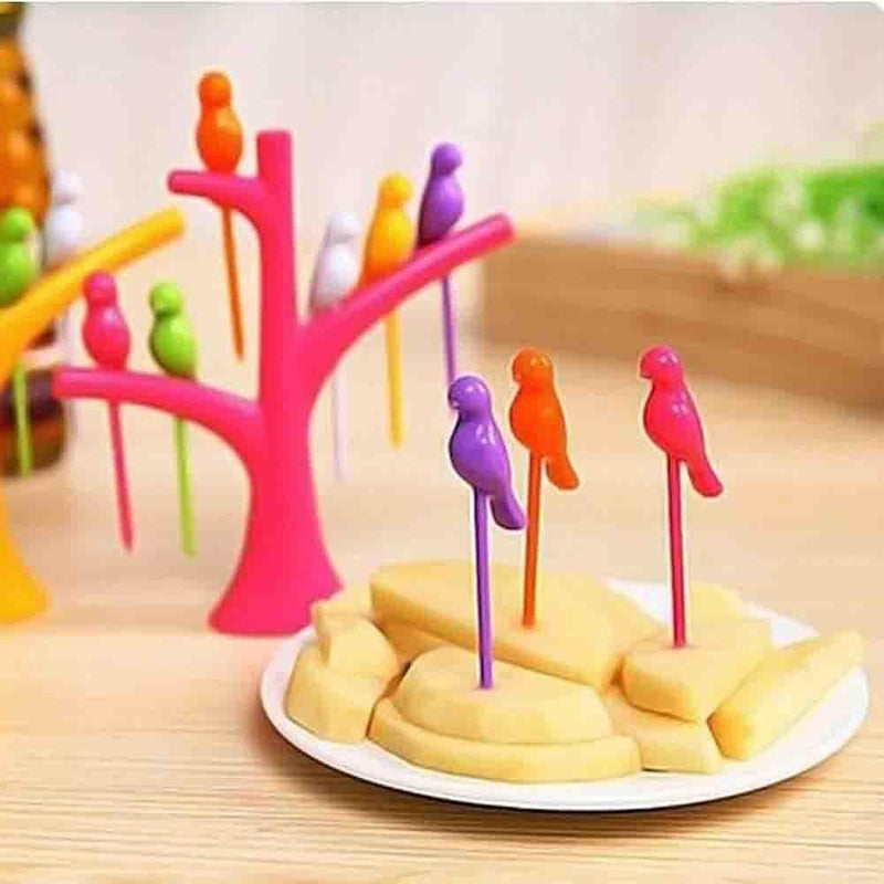 S Fancy Bird Fork, Attractive On Table and Ideal Fork for Eating Fruits(Pack of 4)