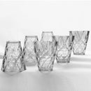 2342 Heavy unbreakable Stylish Diamond look fully Transparent Plastic Glasses Set 260ml (6pcs) - 