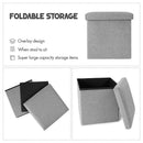 4986 Living Room Cube Shape Sitting Stool with Storage Box. Foldable Storage Bins Multipurpose Clothes, Books, and Toys Organizer with Cushion Seat 