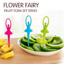 2046 Dancing Doll Fruit Fork Cutlery Set with Stand Set of 6 
