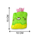 6514 Green Kitty small Hot Water Bag with Cover for Pain Relief, Neck, Shoulder Pain and Hand, Feet Warmer, Menstrual Cramps. 
