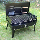 0125 Stainless Steel Briefcase Style Barbecue Grill Toaster (Medium, Black)