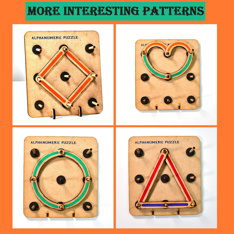 4432 Wooden Alphabets Construction Puzzle Toys For Kids 3 To 5 Years | Great Tool For Teaching Letters, Numbers & Common Shapes. 