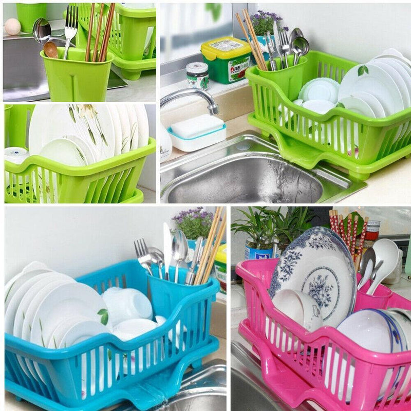 0747 (Small) Plastic Sink Dish Drainer Drying Rack