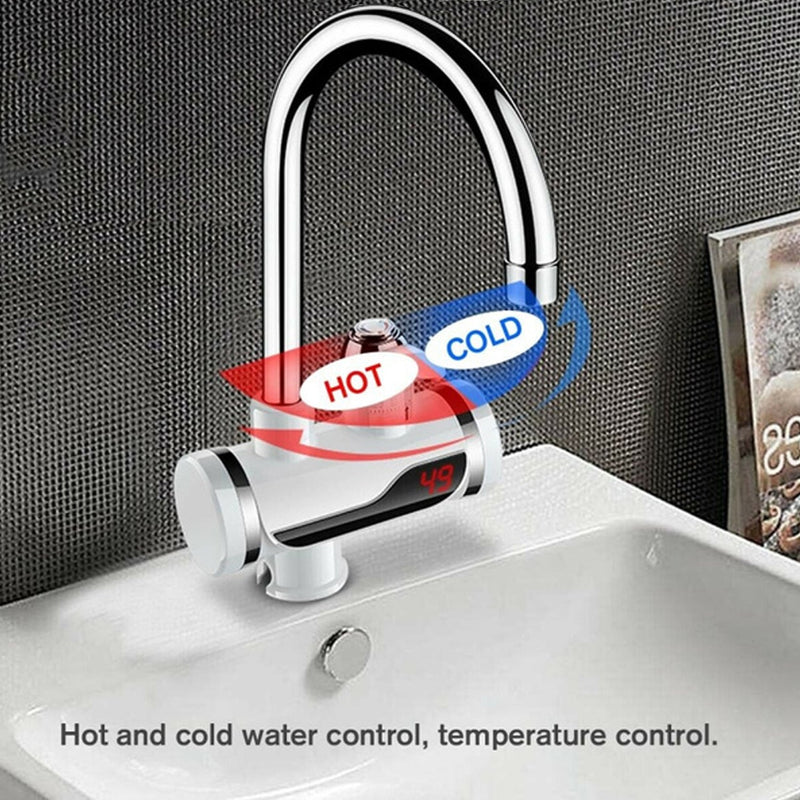 1684A Stainless Steel LED Digital Display Instant Heating Electric Water Heater Faucet Tap 