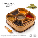 2032H Masala Box for Keeping Spices, Spice Box for Kitchen, Masala Container, Plastic Wooden Style, 7 Sections (Multi Color). 
