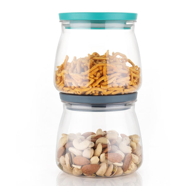 2286 Matka Shaped Jar with Air Tight & Leak Proof Lid (Multicolour) (Set of 6) (900Ml) - 