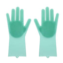 4661 Reusable Silicone Cleaning Brush Scrubber Gloves (Multicolor) - Opencho