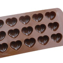 1187 Food Grade Non-Stick Reusable Silicone Heart Shape 15 Cavity Chocolate Molds / Baking Trays - 