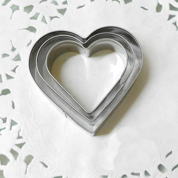0818 Heart Cake Ring Stainless Steel Cutter for Cake Set of 3 pieces heart shape (small medium and large)