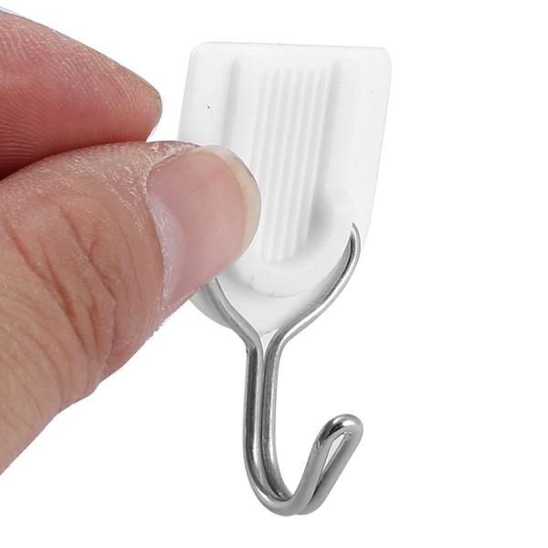1627 Adhesive Sticker ABS Plastic Hook Towel Hanger for Kitchen/Bathroom - 